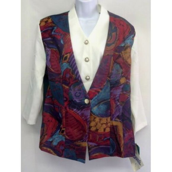 NWT Women's Ivory Blouse Padded Misses 14 - Picture 1 of 4